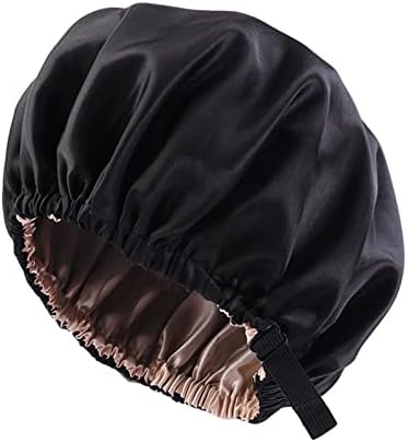 Сатенска хауба прилагодлива големина на главата Спилка свилена хауба за жени мажи со двојно слој сатен наредени луди капи за корпи