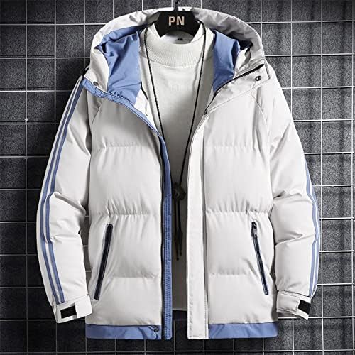 Менски палта и јакни плус големина блокирање на боја задебелена памучна јакна од памук со палто со палто со палто со палто