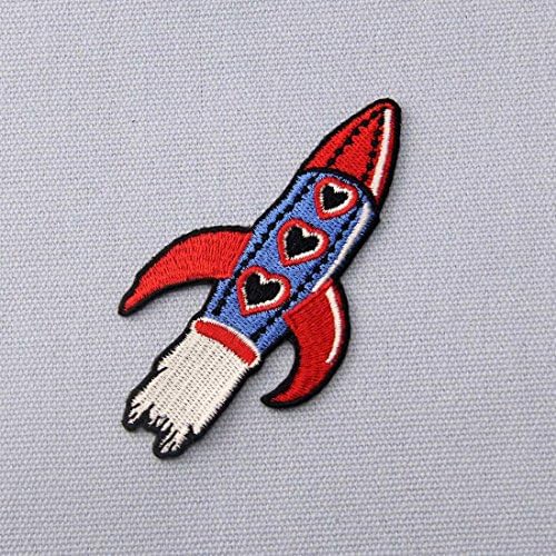 Ракетен вселенски шатл -печ везено аплико железо на шиење на амблем