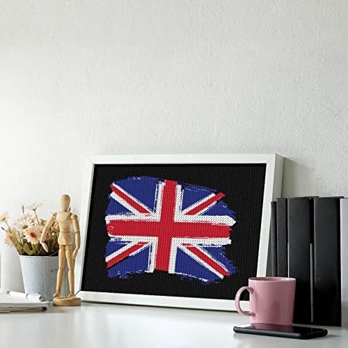 Знаме на Обединетото Кралство Дијамантски комплети за сликање 5д DIY целосна вежба Rhinestone Arts Wallид декор за возрасни 8 x12