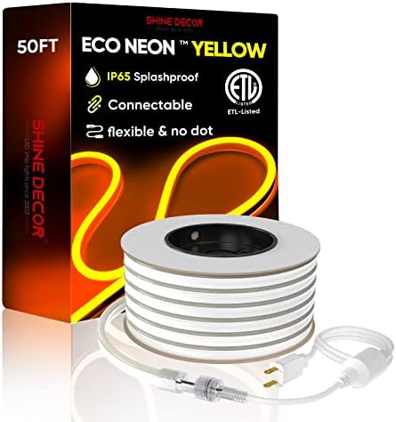 Производи за пакети за пакети со сјај на алуминиумски канали со златно жолта жолта 15м/50 метри LED неонски јаже светла комплет