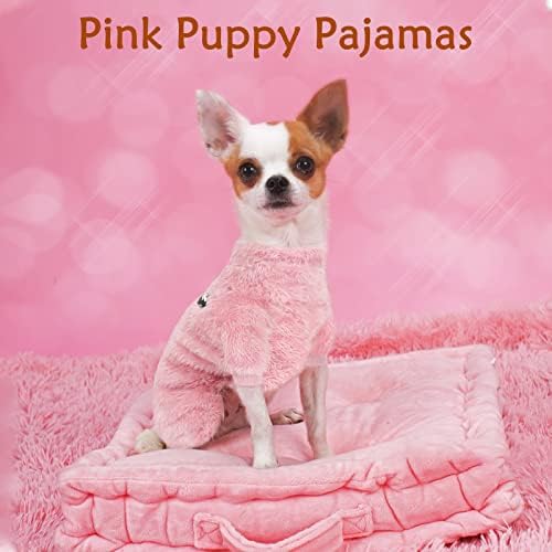 Humlanj 2 пакуваат нејасни пижами за кучиња за мали кучиња, топло кутре меко кадифено домашно милениче кучиња PJs jammies зимски скок пријатни
