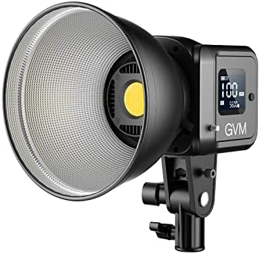 GVM 80W Видео Светлина, Континуирано Осветлување За Фотографија Со Bowens Mount, 5600K, 44100lux/0,5 m Студио Светлина Со АПЛИКАЦИЈА, CR 97+