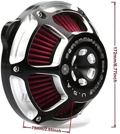 Indnice фаза 1 филтер за чистење на воздухот за внесување на воздухот одговара за Harley Sportster XL 1200 Iron 883 58 2009-Later Red Filter