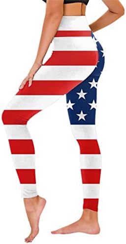 4 јули Хеланки За Жени Знаме На САД Јога Хеланки Со Висок Струк Ултра Меки Еластични Удобни Фитнес Панталони За Вежбање