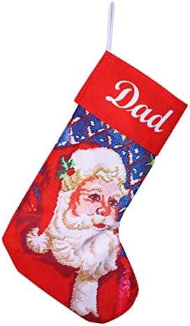 Персонализирани Божиќни Чорапи Прилагодено Врежано Име Големи Гроздобер Чорапи Божиќни Украси За Семејно Снешко Дизајн Бонбони Подароци Порибување