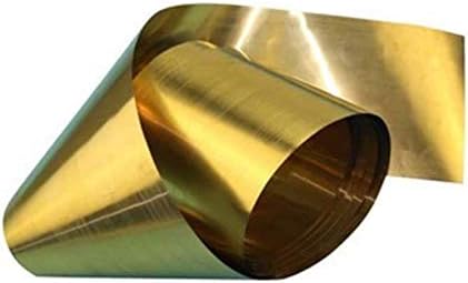 Зеробегин H62 метална метална тенка лимска плоча со фолија, фолија од златен појас за DIY метална обработка, без олово Cu, 0,5 mm10mm1000mm