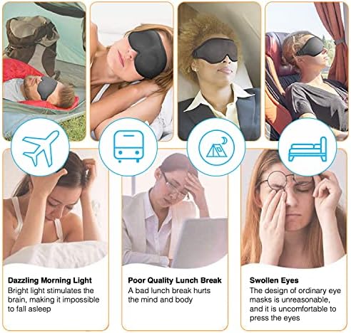 Спиење маска за очи за мажи, 3Д контурирана чаша маска за спиење и слепило, дизајн на затемнување, персонализирана маска за спиење