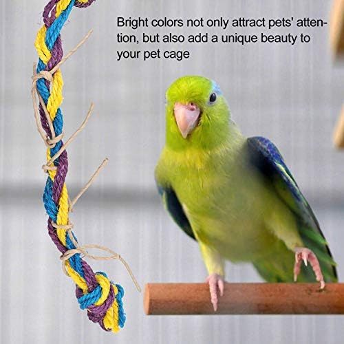 Играчки за џвакање на птици од Зеродис, три контрастни миленичиња за миленичиња за миленичиња за џвакање со јаже играчки папагали залак