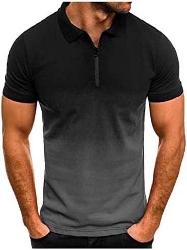 Машки голф Поло тениски маички кошули-мускули спортови Jerseyерси кратки ракави пулвер 3Д градиент маици Атлетски врвови на врвови