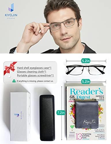 Кијојин Сина Светлина Блокирање Очила За Читање За Мажи Класична Рамка Читачи НА Компјутери УВ400 Заштитете Ги Пролетните Шарки
