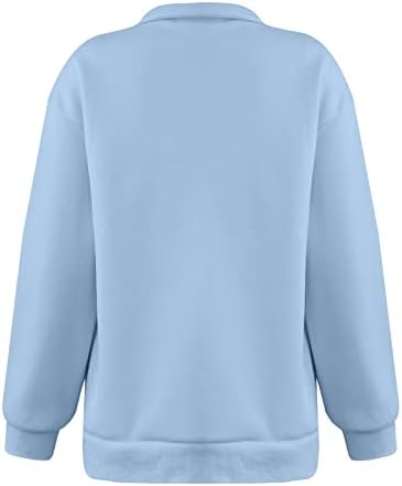 Nokmopo Hooded Sweatshirt for Women Casual Fashion Colid Color Half Zip Up Hoodie Sweatshirts врвови со долги ракави худи