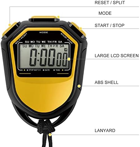 Xixian водоотпорен стопери дигитален рачен LCD тајмер хронографски спортски бројач со каиш за пливање фудбалски тренинг