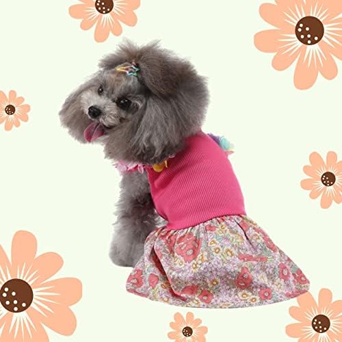 Куче принцеза фустан фустан за кучиња мачки облеки облеки меки дишења кучиња памучни облеки на в Valentубените и облека за кучиња за мали средни