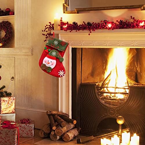 Божиќна торба Мала декорација на бонбони Божиќни чорапи за подароци за подароци за занаети за занаети за занаети Божиќни украси гроздобер