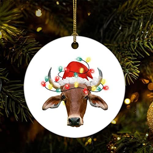 Орнаменти на новогодишни животни и светла крави Божиќ украс за чување украс за куќички за дома