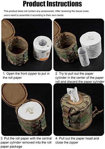 Торба за складирање на тактичка хартија за хартија воено ткиво, каша за тоалети, ролна за складирање на хартија за складирање на преносно