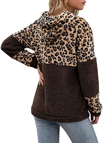 Женски џемпери пролет 2023 година леопард печати кадифен џемпер јакна пулвер руно џемпер јакна за патеки