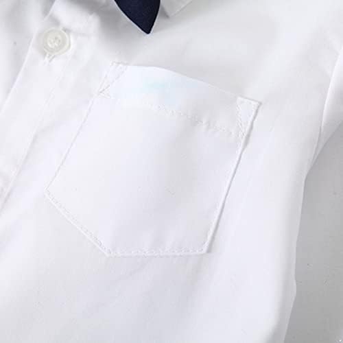 Renvena 3 парче Официјална костумска лак вратоврска долга кошула за фустан со долги ракави + смокиндо елек + панталони поставени