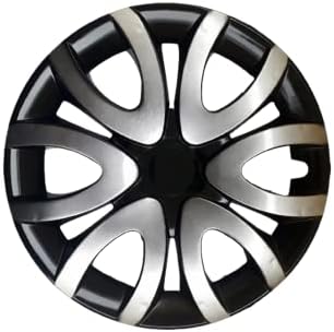 Снеп од 15 инчи на Hubcaps компатибилен со Nissan Versa - сет од 4 капаци на раб за 15 инчни тркала - црна и сива боја