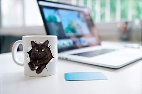 Кригла за кафе со црна мачка - керамичка смешна кригла за кафе - совршен подарок за lубител на мачки - симпатични чаши за кафе за