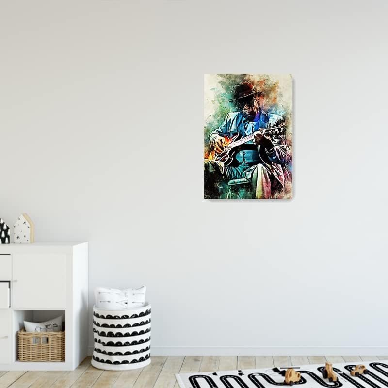 Artон Ли Хукер wallидна уметност за дневна соба и украси во спалната соба отпечатоци на слики на платно 1 парче врамено или нерасположено