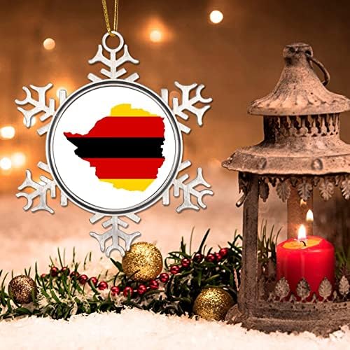 Зимбабве метални снегулка Божиќни украси чуваат патриотски сувенир за сувенири подароци Божиќни украси Зимбабве Национално