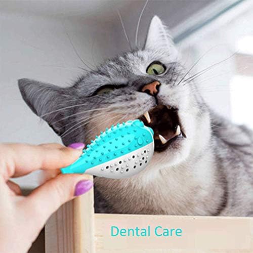 Wanslry Cat Toys Dental Care Cat Interactive Chonwush Chonwush Chew Chew со чистење на заби со мачки, материјал за TPR, сино