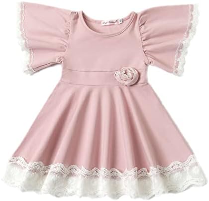 Шарено детство бебе девојки облекуваат мали девојки девојки од распрснување на чипка за чипка, чипка за принцеза, фустан