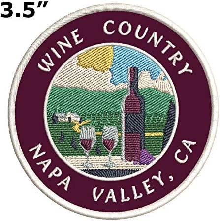 Вињард - Земја на вино - Долина Напа, Калифорнија 3,5 Везење DIY железо или шиење декоративни закрпи за одмор Авантура Тема Новина