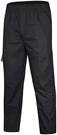 Sgaogew Mens Casual Cargo Pants Работа обична средна половината карго панто зелена боја со целосна должина џеб панталони летни панталони