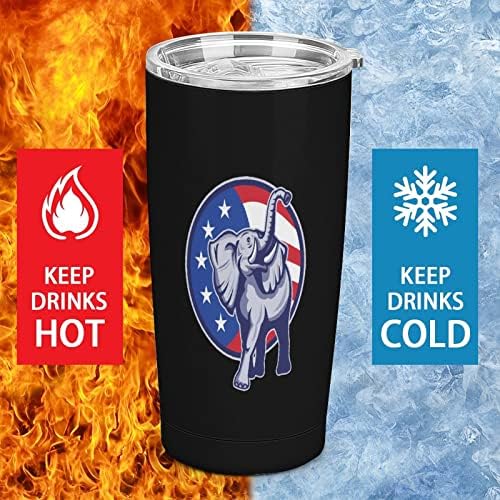 Слонови во САД знаме Не'рѓосувачки челик Тумблер Изолирана вода шише со шише со чаша чаша кафе за топли и ладни пијалоци