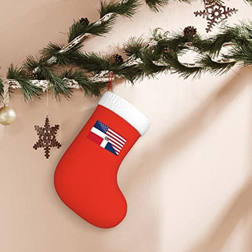 TZT Американско знаме и знаме на Доминиканската Република Божиќни чорапи, подароци за одмор на Божиќни празници за украси за семејни празници