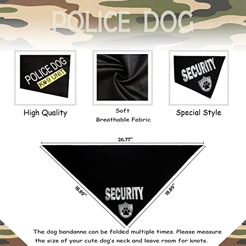 Waghaw 2 пакува полициско кучиња безбедносно куче К-9 кучиња бандана куче полицаец за мали средни кучиња миленичиња миленичиња