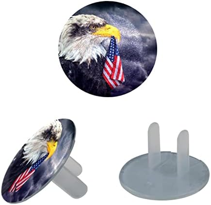 Обвивки за приклучок за излез, безбедносни капачиња за електричен заштитник спречуваат знаме на Орел во САД, Орел во САД, знаме