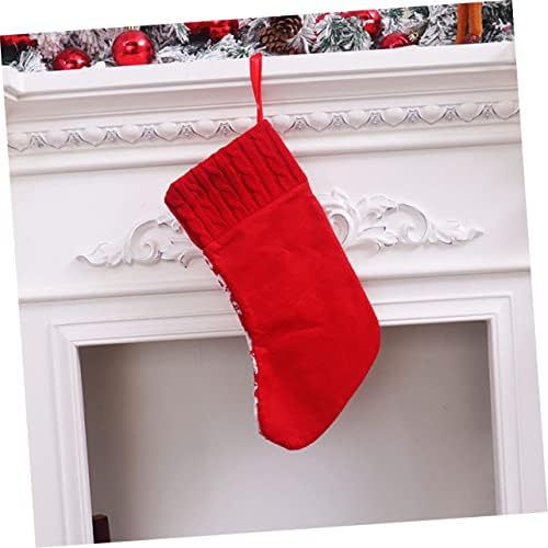 ОПЕРИТИККС 3 ПЦ Клетени Божиќни декорации за порибување Клучени чорапи Одмори третираат торби со бонбони порибување Подарок Подарок