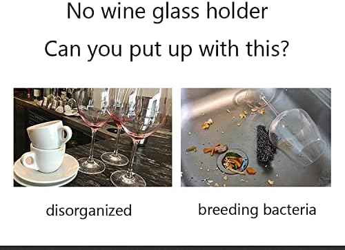 Клинтинг стаклена решетка за вино, бесплатен држач за стакло од не'рѓосувачки челик, држач за стакло од стаклена вода, бар наопаку висечки