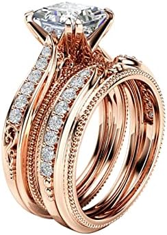 Прстени за ангажмани за жени со кругови на циркони прстени за ангажман за жени со целосен дијамантски свадбени прстени накит