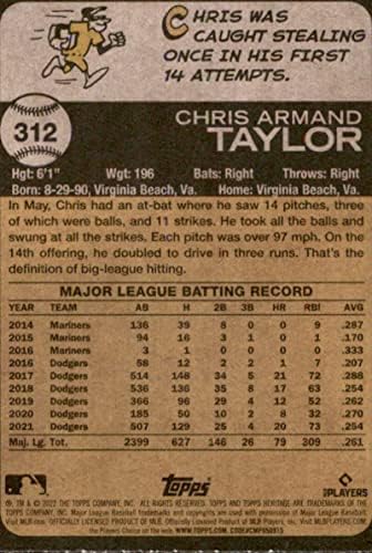2022 Топс наследство 312 Крис Тејлор Лос Анџелес Доџерс МЛБ Бејзбол база Трговска картичка