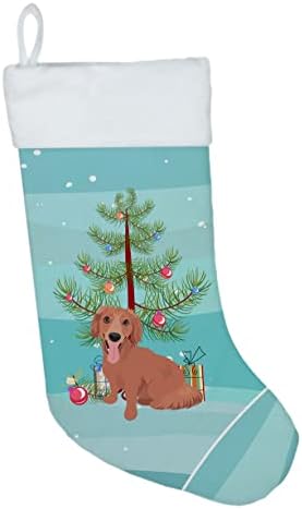 Богатства на Каролина WDK2994CS DACHSHUND RED 1 Божиќ Божиќно порибување, камин што виси чорапи Божиќна сезона Декора за украси за семејство