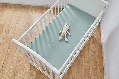 Muslin Crib Sheets за девојчиња за бебиња, неутрален вграден кревет за креветчиња за стандарден душек за креветчиња и мали деца, мек и дише, 28