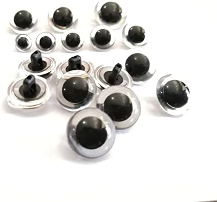Huongjojo 30pcs/lot 9/10.5/12/13.5/15/16.5/18/21мм, чисти раце на копчето Нови играчки очи за DIY, опција со големина на наоди -Опција