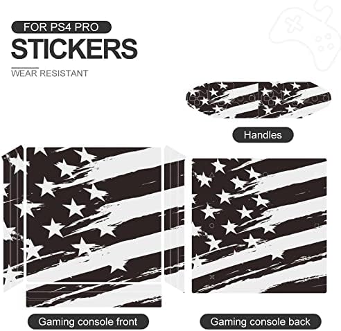 Американско Знаме Црно-Бело Пвц Лепило Налепница За Заштита На Кожата Налепница ЗА PS4 Pro/PS4 Тенок Контролер
