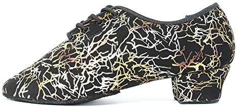 Hipposeus stapeенски чипка за латински танцувачки чевли мажи со модерни џез танцувачки чевли за перформанси со затворени прсти, модел WH-SD