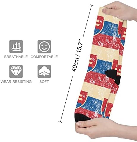 Ретро Словачка знаме Смешни чорапи над теле -цевките чорапи кои одговараат на мажите жени