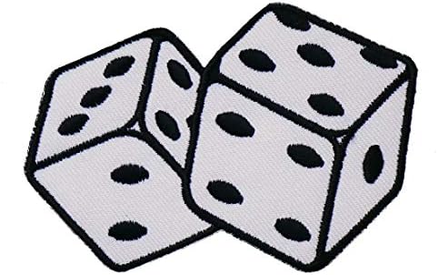 Графички прашина бело или црно коцки извезено железо на лепенка апликација казино коцкање картичка Лас Вегас среќен покер Jeanан јакна