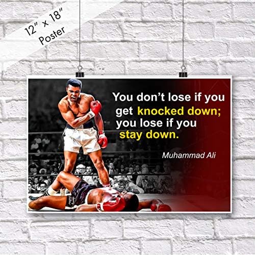 Мухамед Али Постер Цитат во боксот Црна историја Месец Постери Спортски цитати Декорации раст на размислување за учење Декор учење наставници