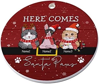 Божиќни украси тука доаѓаат Дедо Мраз обичај мачки керамички украс домашна канцеларија Божиќ, виси занаетчиски занаети за украсување