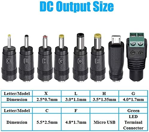 Адаптер за наизменична струја, адаптер за напојување со вклучување на напојување со AC DC DC со DC конектор 12V / 2A （1 пакет）