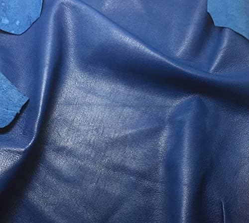 Сина оригинална кожа, вистински криења на јагниња, мека финиш од овци од овци, ткаенина ткаенина ткаенина занаетчиски материјал 5-6 км